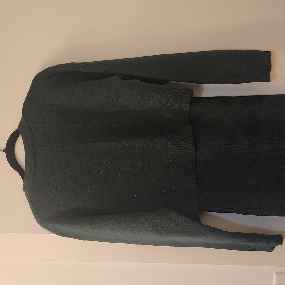 BTFBM Green Ribbed Knit Dress and Cardigan Set - Picture 6 of 8